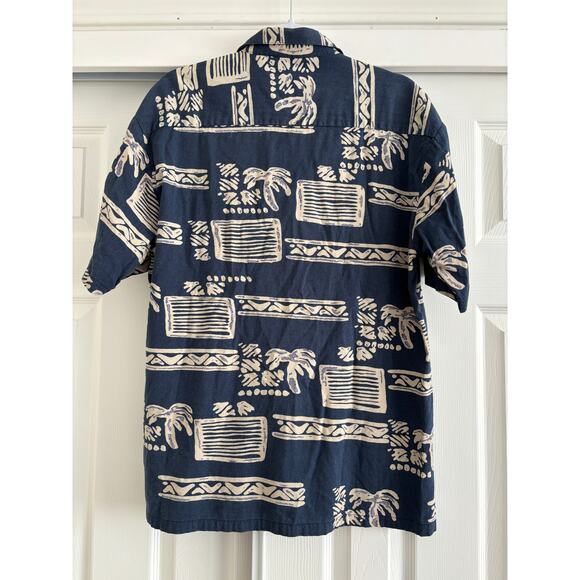 Vintage Robert Stock Hawaiian shirt Cotton blend mens size Medium dark b… - Picture 4 of 4